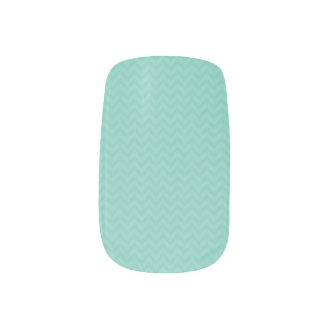 Robin Egg Chevron Minx Nail Wraps (Right Thumb)