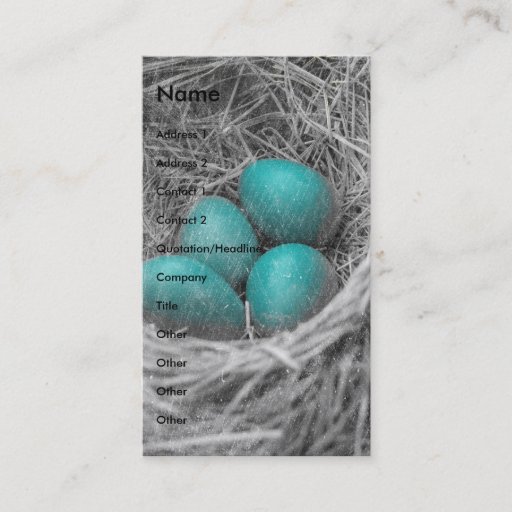 Customizable Robin Eggs Grunge Business Card Template