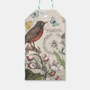 Robin Elegant Bird Butterfly French Art Gift Tags