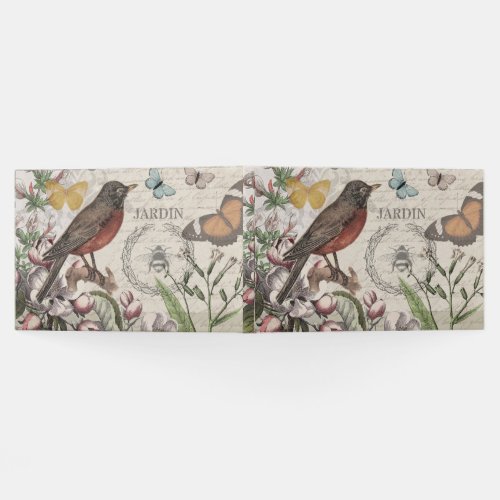 Robin Elegant Bird Butterfly French Art Guest Book