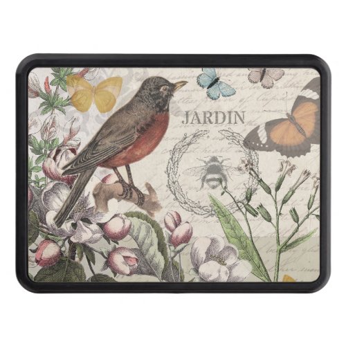 Robin Elegant Bird Butterfly French Art Hitch Cover