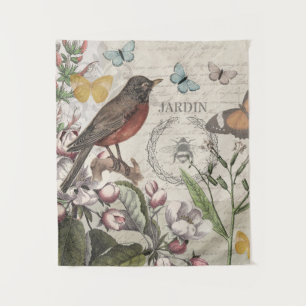 Robin Elegant Bird Butterfly French Art Tapestry