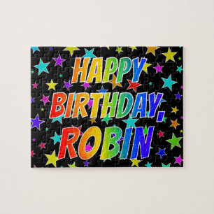 "ROBIN" First Name, Fun "HAPPY BIRTHDAY" Jigsaw Puzzle