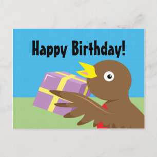 Robin Happy Birthday Postcard