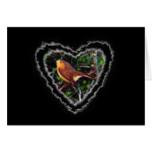 Robin Heart Valentine Romance Love Card (Front Horizontal)