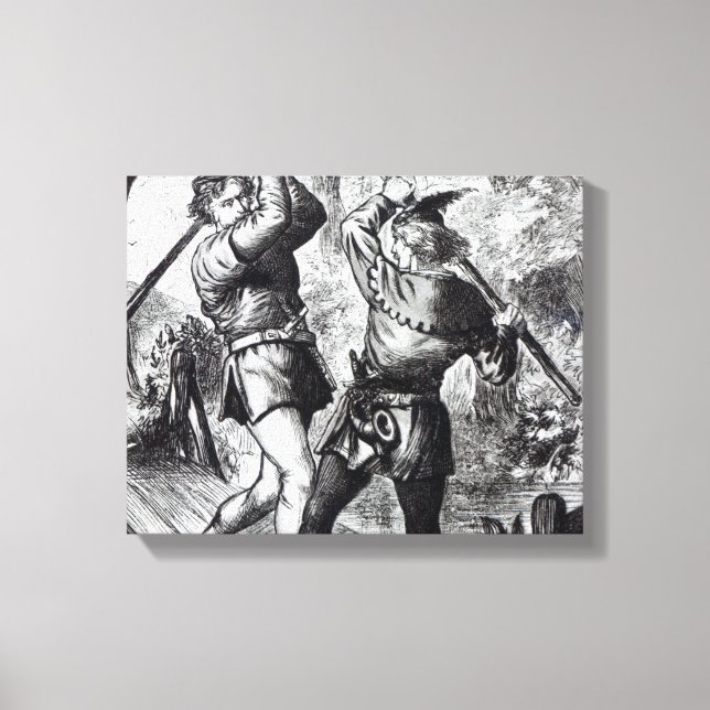 Robin Hood and Little John Canvas Print (Front)