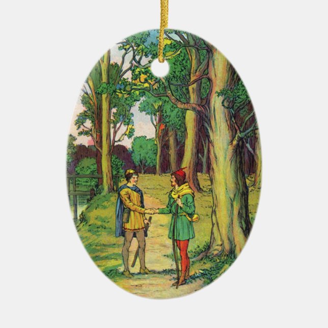 Robin Hood And Little John Ceramic Ornament (Front)