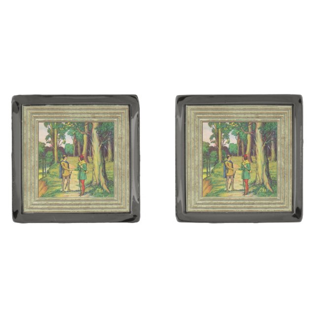 Robin Hood And Little John Cufflinks (Front)