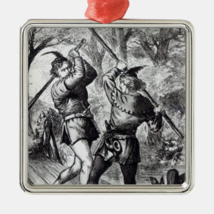 Robin Hood and Little John Metal Ornament