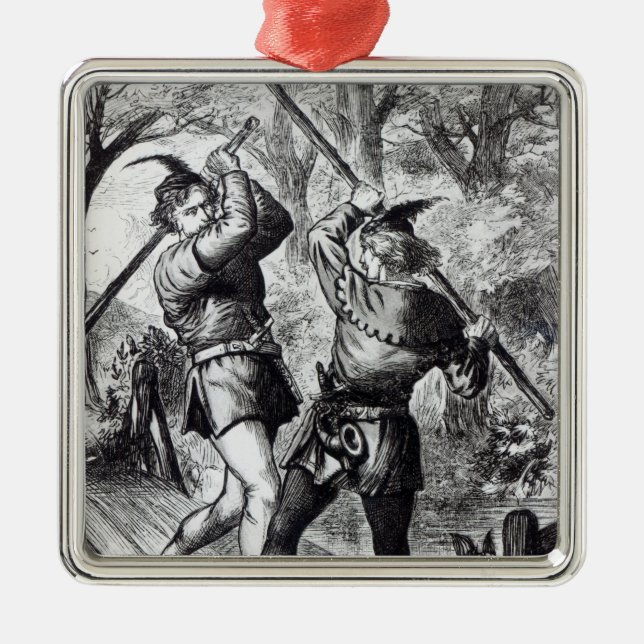 Robin Hood and Little John Metal Ornament (Front)
