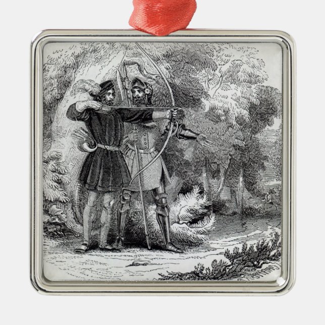 Robin Hood and Little John Metal Ornament (Front)