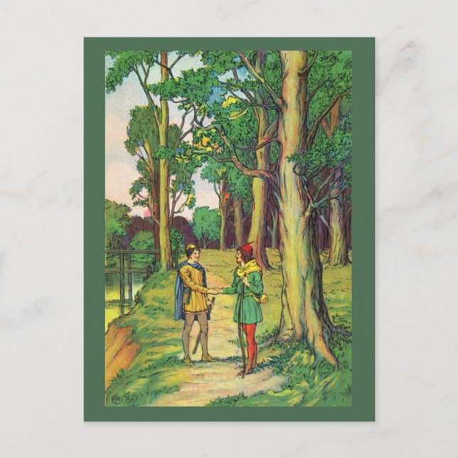 Robin Hood And Little John Postcard (Front)