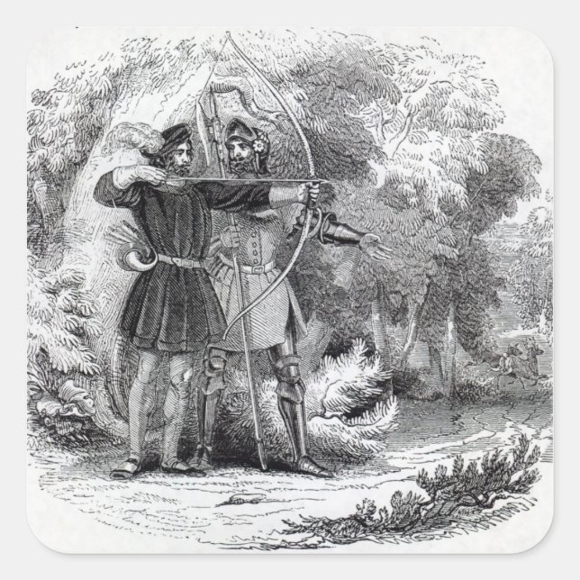 Robin Hood and Little John Square Sticker (Front)