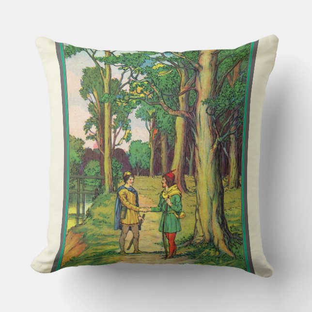 Robin Hood And Little John  Throw Pillow (Front)