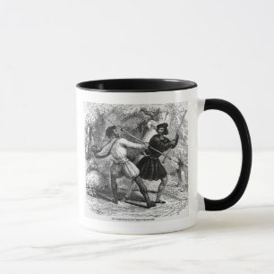 Robin Hood and the Tanner with Quarter-staffs Mug