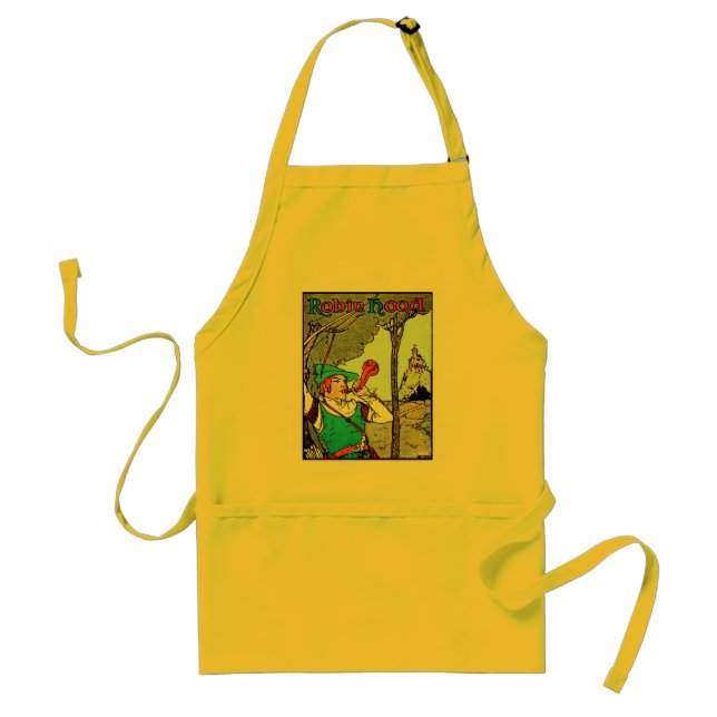 Robin Hood Antique Illustration Merry Men Adult Apron (Front)