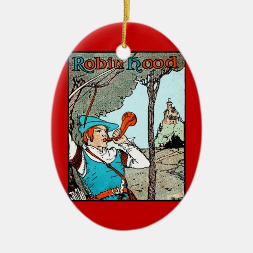 Robin Hood Antique Illustration Merry Men Ceramic Ornament