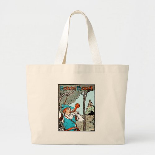 Robin Hood Antique Illustration Merry Men Large Tote Bag