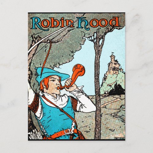 Robin Hood Antique Illustration Merry Men Postcard