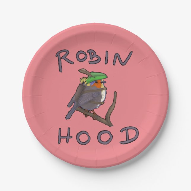 Robin Hood bird Paper Plates (Front)