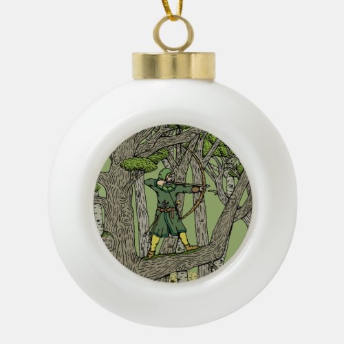 Robin Hood Ceramic Ball Christmas Ornament