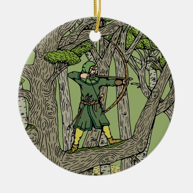 Robin Hood Ceramic Ornament (Front)