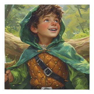 Robin Hood depicted as a child Faux Canvas Print