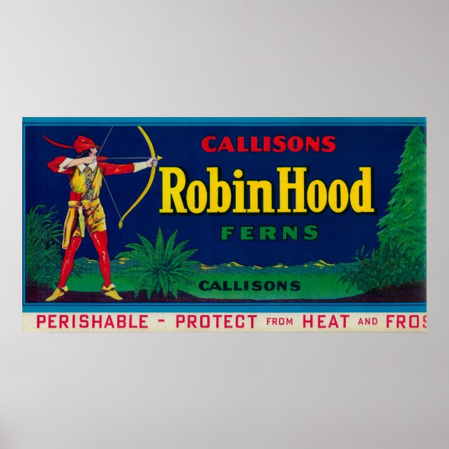 Robin Hood Fern LabelWashington State Poster (Front)