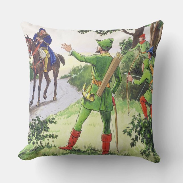 Robin Hood, from 'Peeps into the Past', published Throw Pillow (Front)