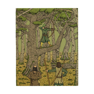 Robin Hood in Sherwood Forest Wood Wall Art