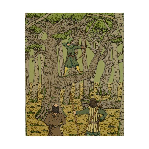 Robin Hood in Sherwood Forest Wood Wall Art