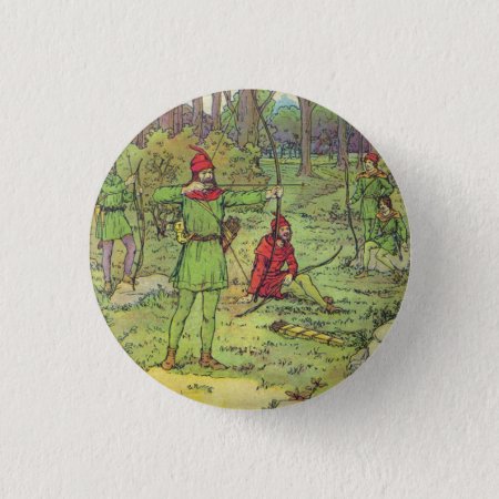 Robin Hood In The Forest Button