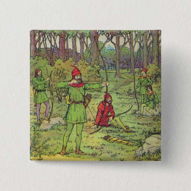 Robin Hood In The Forest  Button (Front)