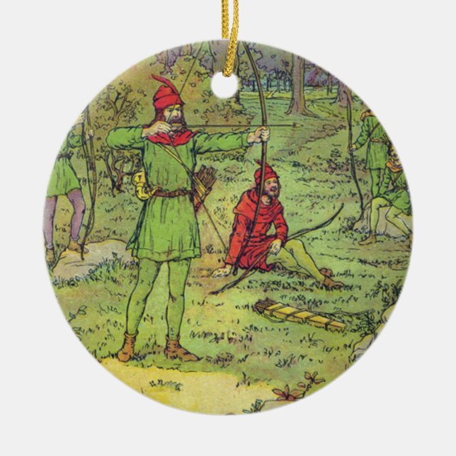 Robin Hood In The Forest Ceramic Ornament (Front)