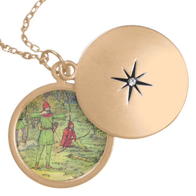Robin Hood In The Forest Locket Necklace (Front)