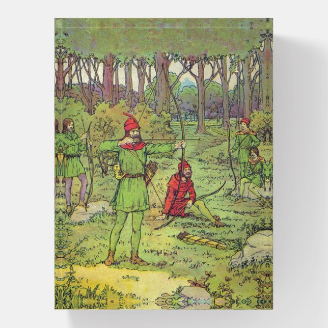 Robin Hood In The Forest  Paperweight (Vertical)