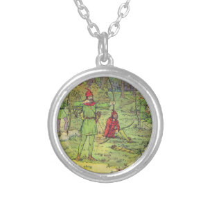 Robin Hood In The Forest Silver Plated Necklace