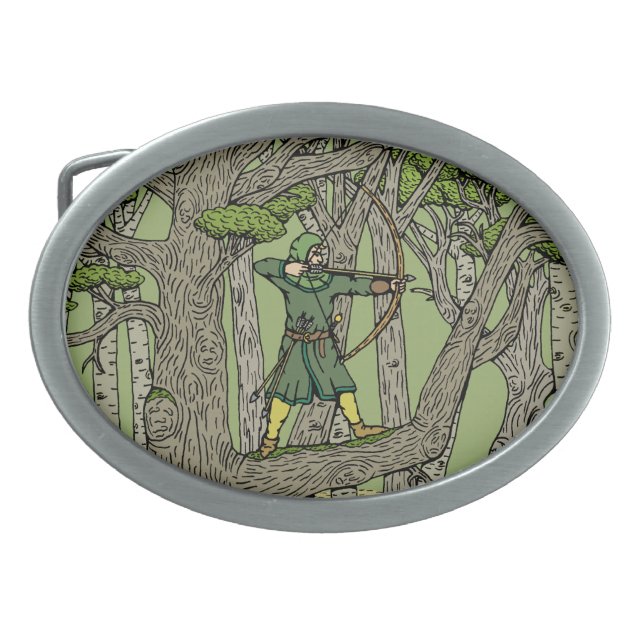 Robin Hood Oval Belt Buckle (Front)