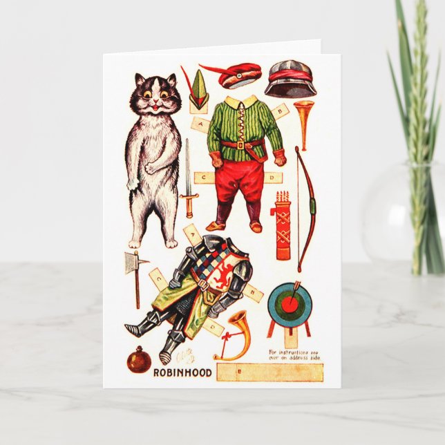 Robin Hood, Paper Doll, Louis Wain Card (Front)