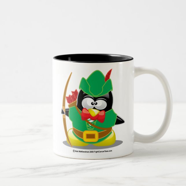 Robin Hood Penguin Two-Tone Coffee Mug (Right)