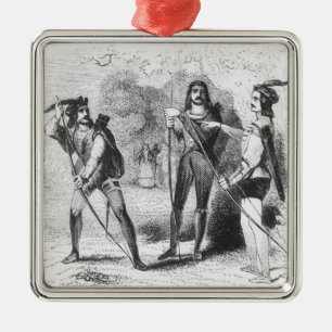 Robin Hood, Scarlet and John Metal Ornament