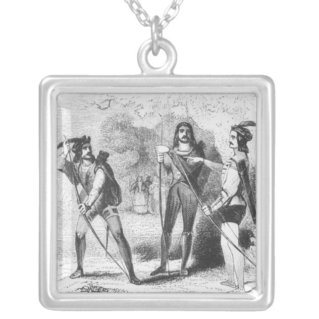 Robin Hood, Scarlet and John Silver Plated Necklace (Front)