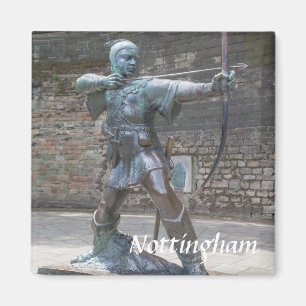 Robin Hood Statue by Nottingham Castle photo Magnet
