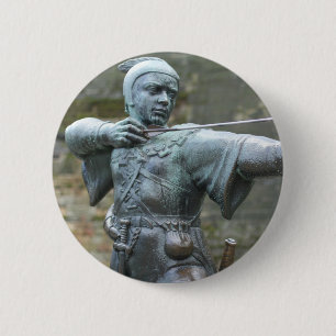 Robin Hood Statue Nottingham Pinback Button