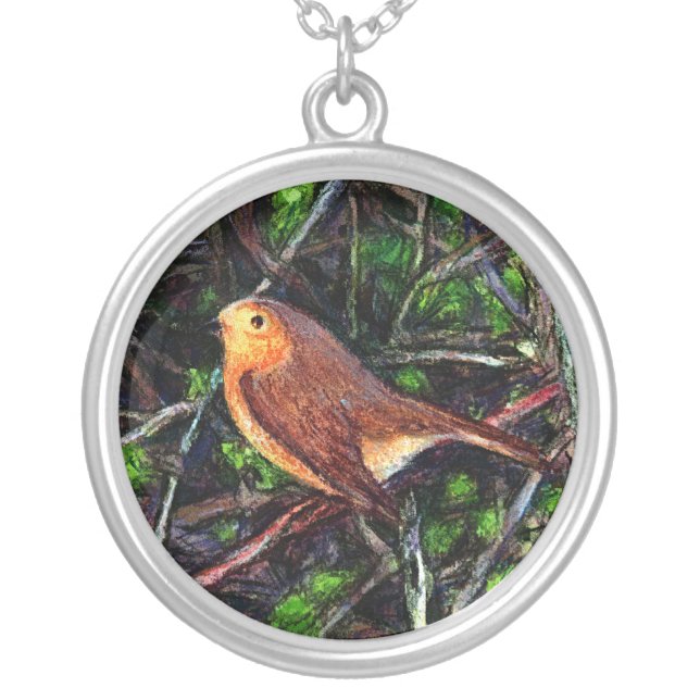 Robin in a Hedge Pendant (Front)