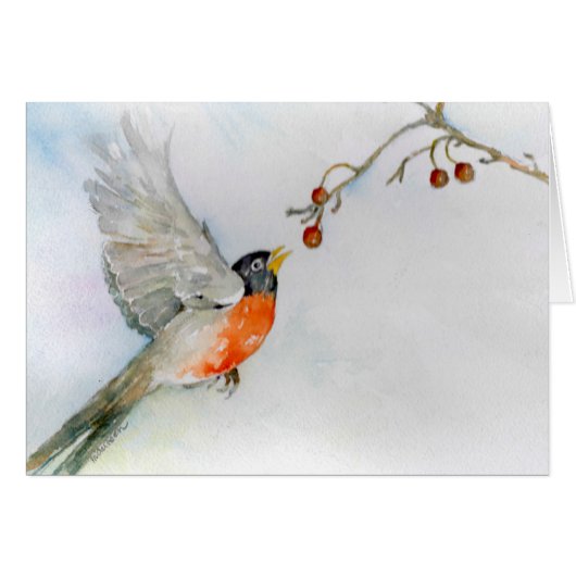 Robin in Flight Cards (Front Horizontal)