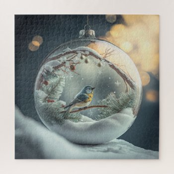 Robin In Globe Puzzle by ChristmasTimeByDarla at Zazzle