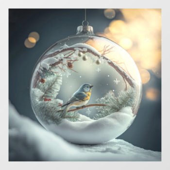 Robin In Globe Window Cling by ChristmasTimeByDarla at Zazzle