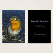 Robin in the snow aceo print (Front & Back)