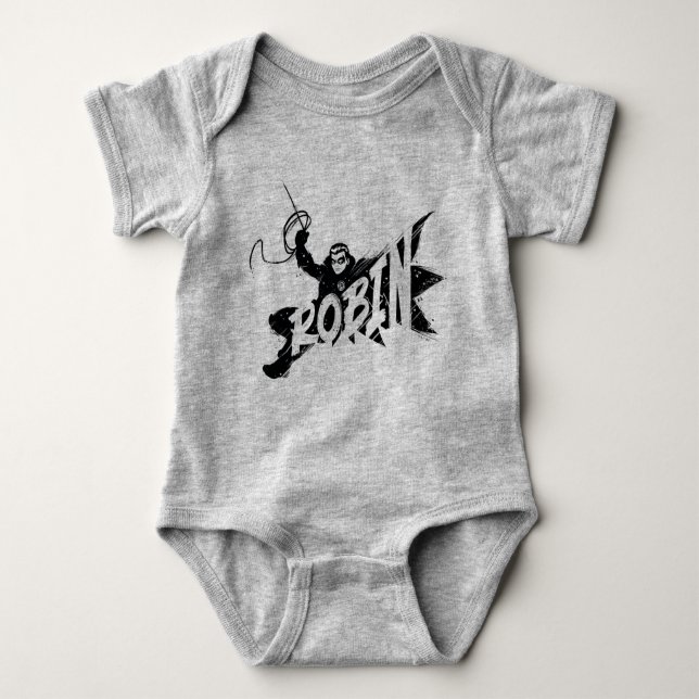 Robin Ink Brush Name Baby Bodysuit (Front)